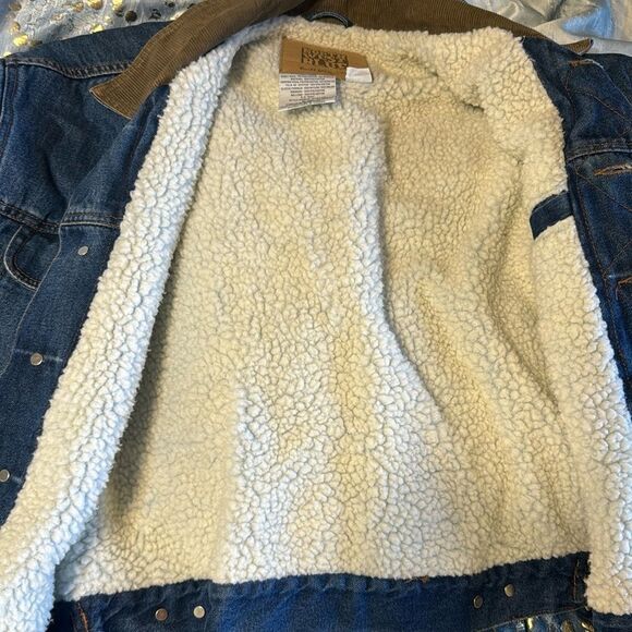 Vtg northwest blue denim jacket fleece lined button up size large - Picture 4 of 11